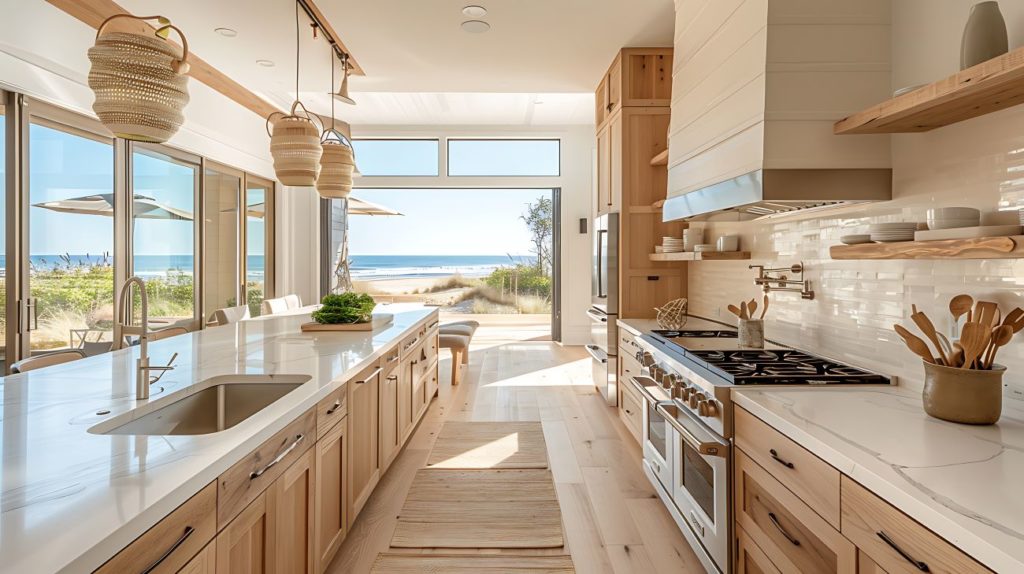 Bright modern kitchen interior in Miami