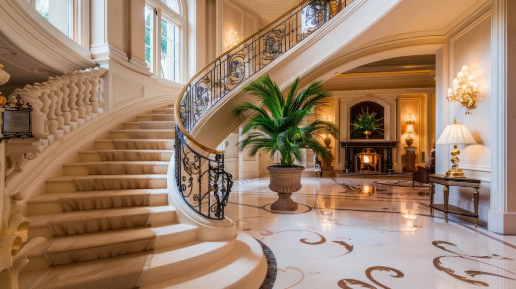 Large foyer in luxury real estate home