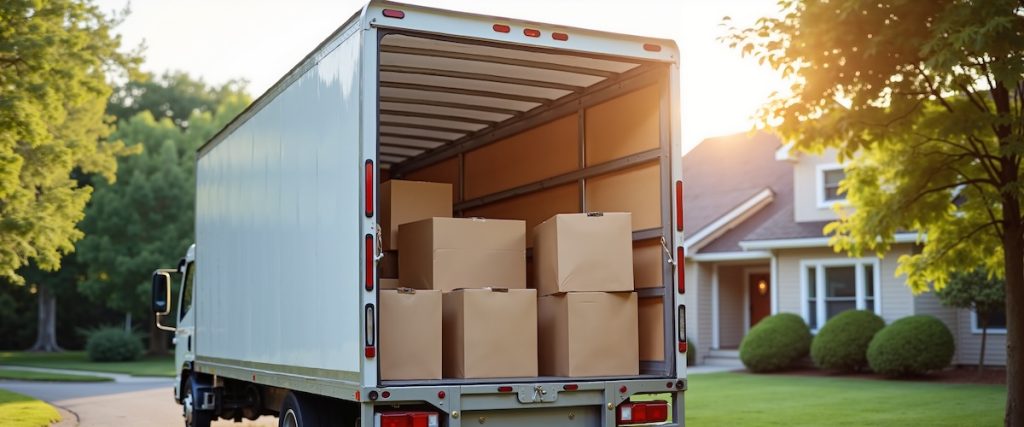 Downsizing in Central Ohio: Moving truck outside of home